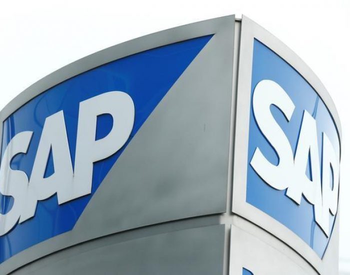 SAP logo at SAP headquarters in Walldorf