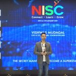 Vishwas Mudagal talks on "The Secret Mantras to become a Superstar CEO" at Nasscom event